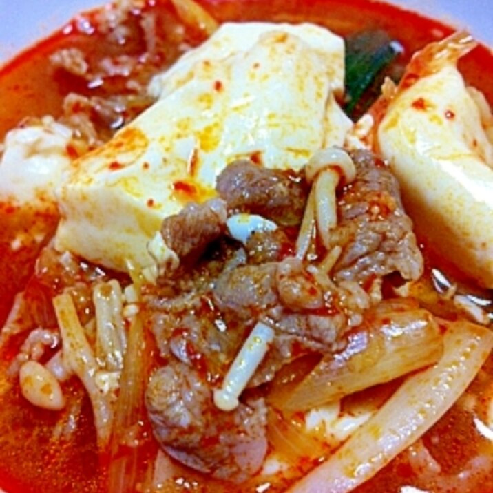 減塩豆板醤で作る!スンドゥブチゲ♪